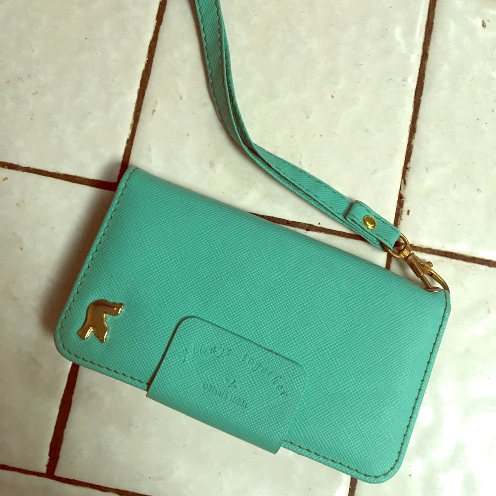 iPhone 4 wristlet wallet turquoise